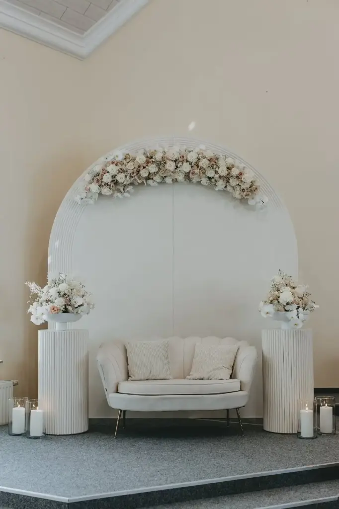 Trausäulen Weiß Geriffelt