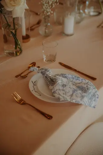 Serviette Blau / Weiß