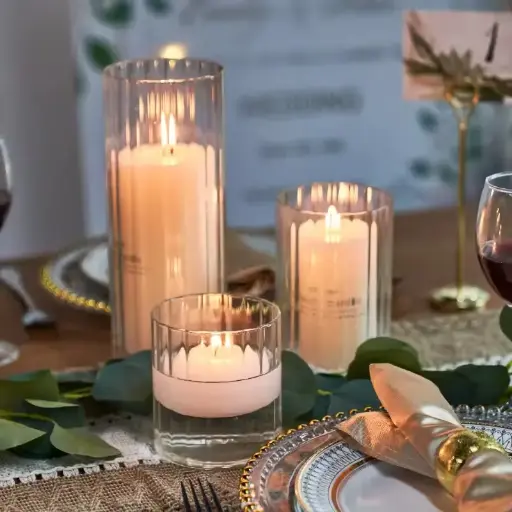 Zylindervasen Geriffelt 3-teilig