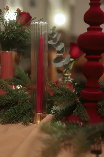 Kerzenständer Gold Geriffelt