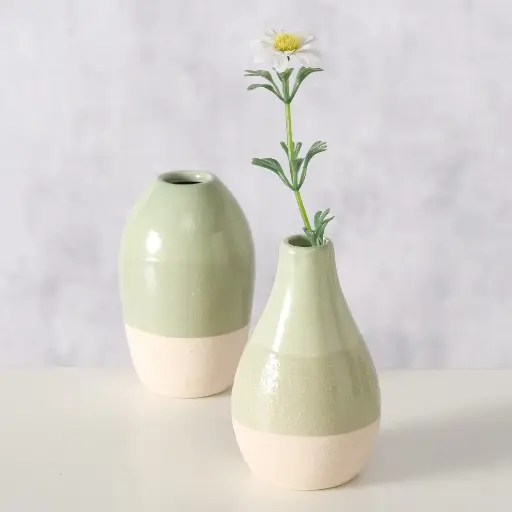 Vase Creme / Grün