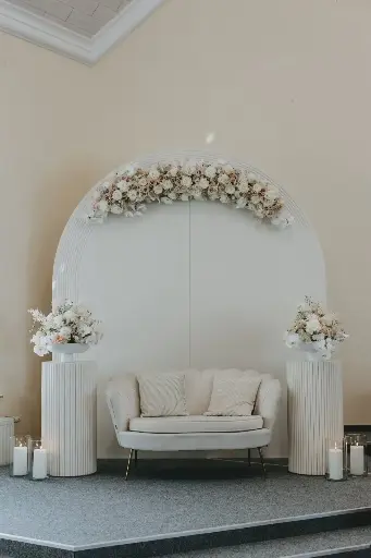 Trausäulen Weiß Geriffelt